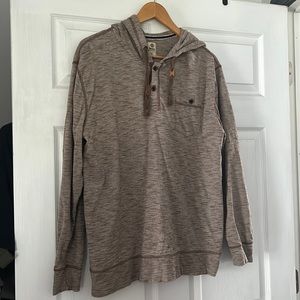 Light brown RUFFHEWN long sleeve lightweight hoodie